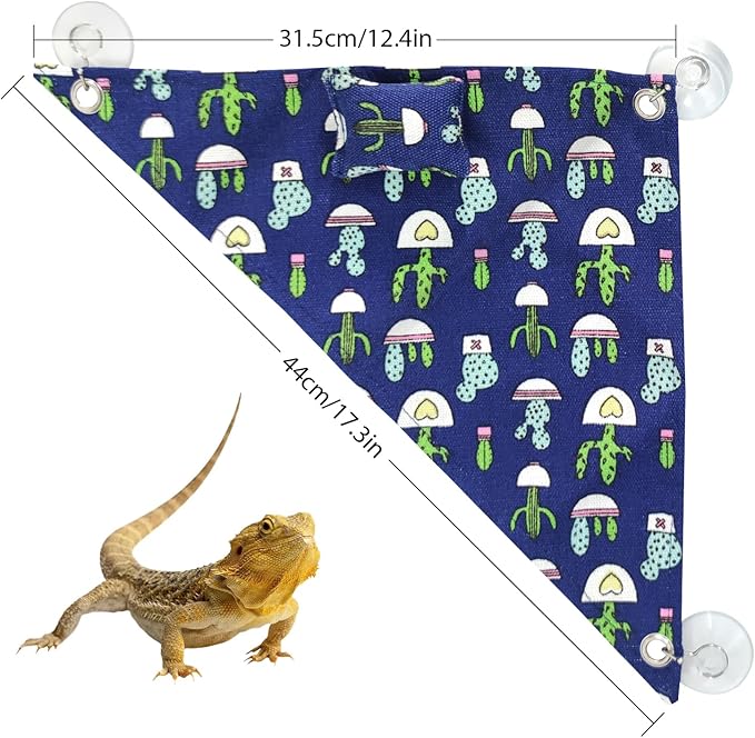 2 PCS Lizard Hammock Reptile Bed Bearded Dragon Tank Accessories for Lizards, Gecko, Lguana Bearded…