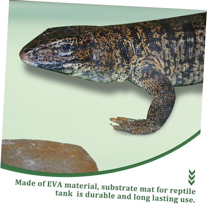 Toddmomy Eva Reptile Carpet Mat for Tortoises Lizards and Snakes Eva Terrarium Bedding for Easy Cleaning Soft and Comfortable Climbing Light Green
