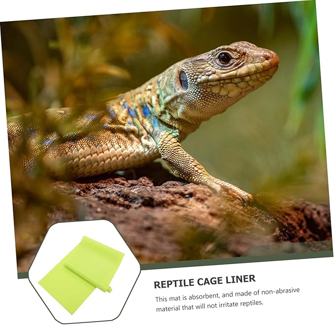 GANAZONO 2pcs Reptile Floor Mat Easy- Terrarium Bedding for Snakes Lizards and Tortoises Non-Absorbent Comfortable Design