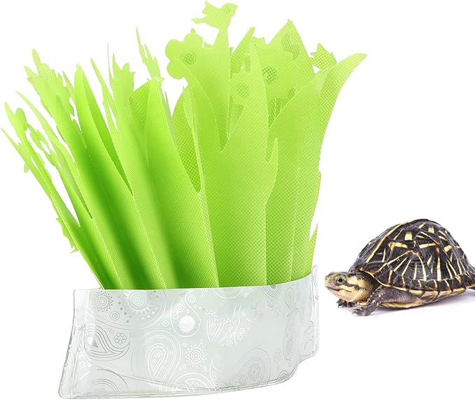 Reptile Hideout Box Humidifier Efficient Natural Gasification for Tortoise Lizards, Foldable Humidification with Simulation Plant for Easy Moist Air, Ecofriendly Material, Size 18.5x6.9in