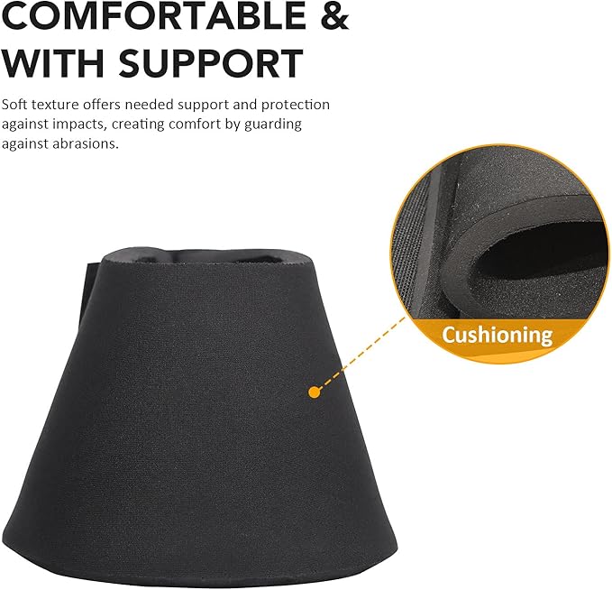 Harrison Howard Horse Neoprene Bell Boots Provide Long-Lasting Protection for Your Horse Sold in Pairs Black