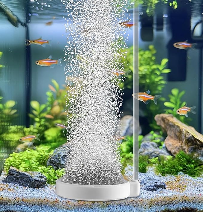 Fish Tank Bubbler Aquarium Air Stones, 4 Inch Nano Super-High Dissolved Oxygen Diffuser Makes Super Tiny Bubble Aerator for Fish Tank Air Pump Hydroponics