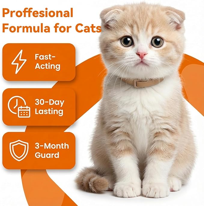 PUAINTA Addcool Plus Flea and Tick Prevention for Cats & Kittens, Professional Topical Treatment, 3 Monthly Doses, Fast-Acting Waterproof Cat Flea Drops