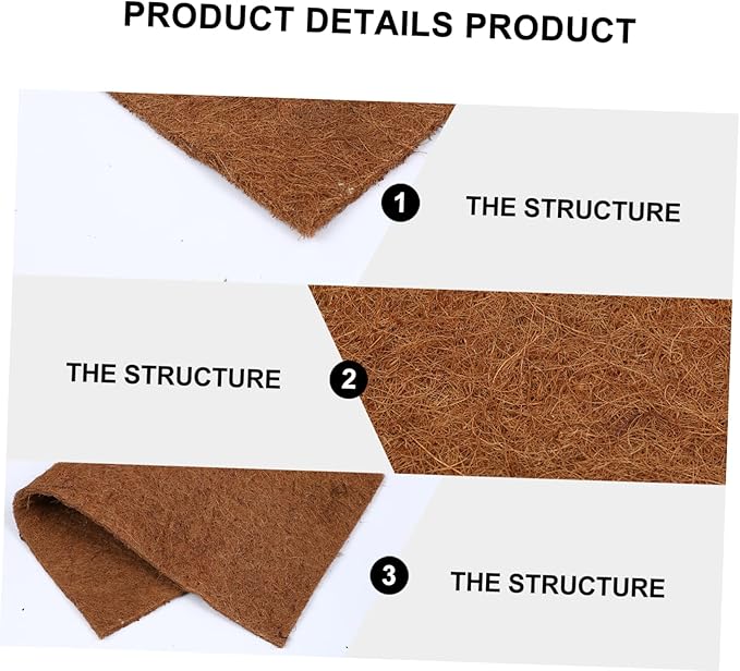 BESPORTBLE Reptile Carpet Mat Natural Coconut Substrate for Tortoise Terrarium Moisture Retaining Breathable Design for Lizards and Reptiles