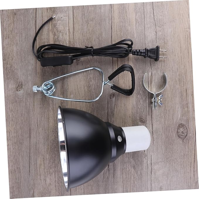 110V Reptile Lamp Fixture with Dome Cover Heat Dissipation Shade for Safe Pet Heating Compatible for Various Reptile Habitats and Heat Bulbs