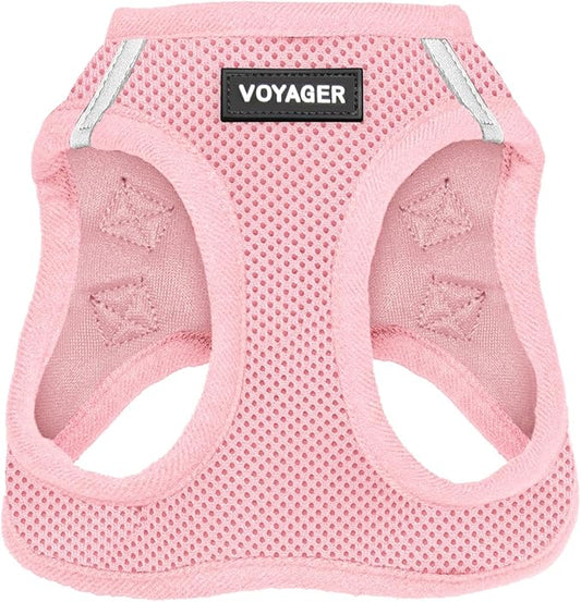 Best Pet Supplies Voyager Step-in Air Harness - All Weather Mesh, Reflective, No Pull Harness for Dogs, Cats - Secure with Hook & Loop Fastener, Buckle, Double D-Rings - Pink, XXS