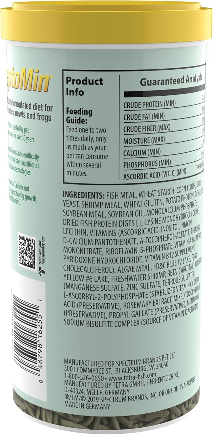 Tetra ReptoMin Floating Food Sticks, Food for Aquatic Turtles, Newts and Frogs, 10.59 oz (Pack of 1)
