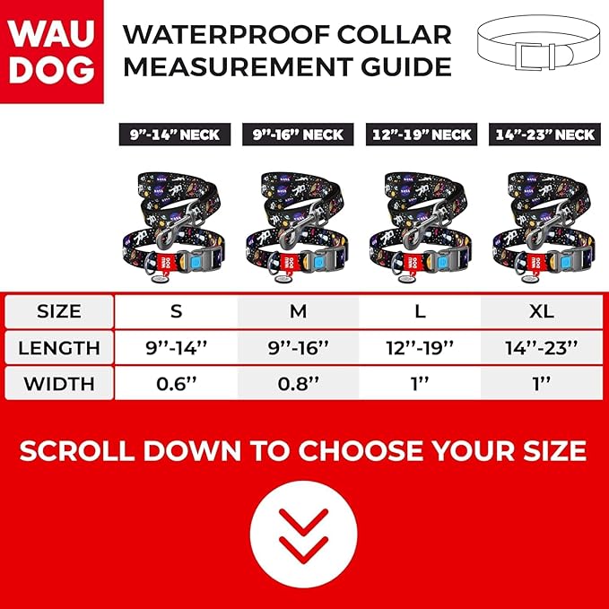 Nylon Dog Collar and Leash Set - Adjustable Dog Collar for Large Dogs, Small & Medium Dogs - Puppy Collars for Large Breed - Boy & Girl Collars with Durable Plastic Buckle and QR Tag