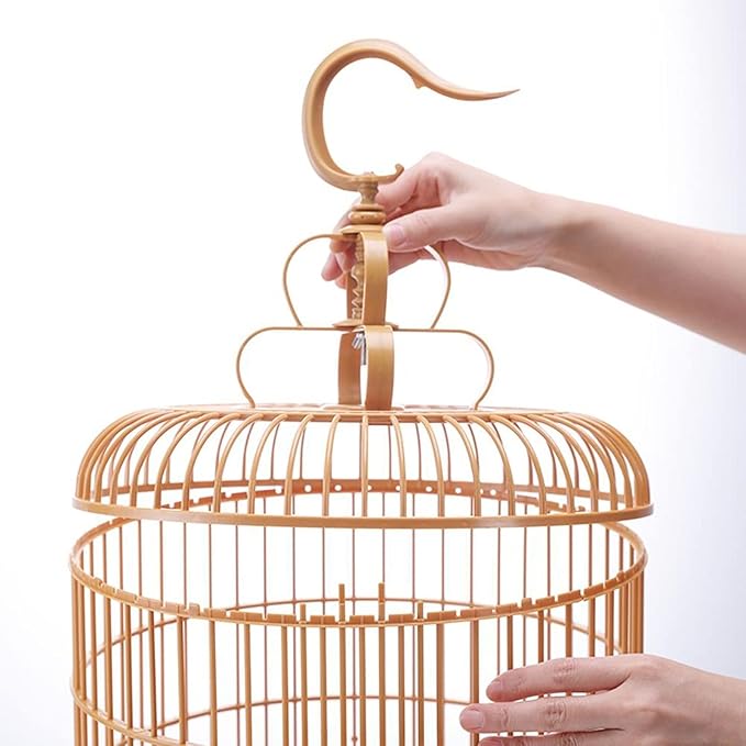 ENGENDER Bird Cage Lightweight Bird Carrier Portable Bird Cage Bag Feeding Cup Plastic Bird Travel Cage for Xuanfeng Canary Love Bird Breeding Cage Parakeet Cage