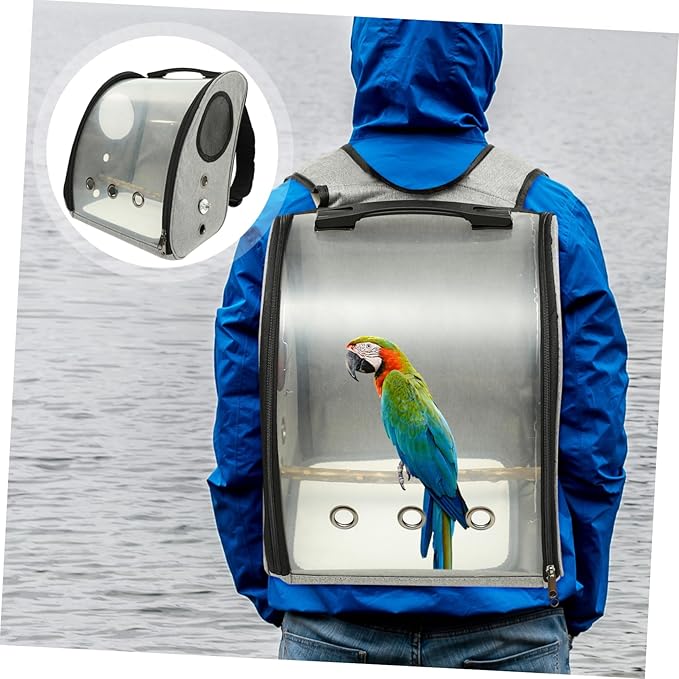 Parrot Carrying Bag Breathable Mesh Comfortable Travel Carrier for Outdoor Use for Hiking Shopping and Camping Includes Bird Perch and Design