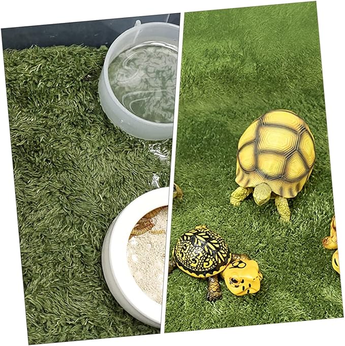 BESPORTBLE Double-Sided Absorbent Fake Lawn Mat Reptile Cage Mat Washable Crawl Pets Pad Tortoise Accessories Reptiles from Wet