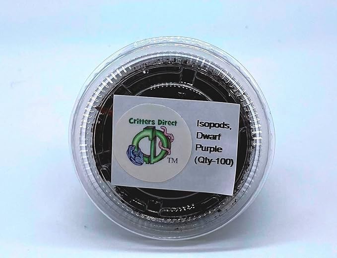 Dwarf Purple Isopods (Qty-100), for Amphibian/Reptile/Invertebrate Bioactive Habitats, by Critters Direct
