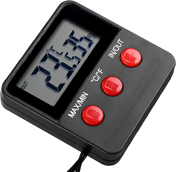 Digital LCD Thermometer Hygrometer Temp Humidity Monitor Meter for Egg Incubator Pet Keeping