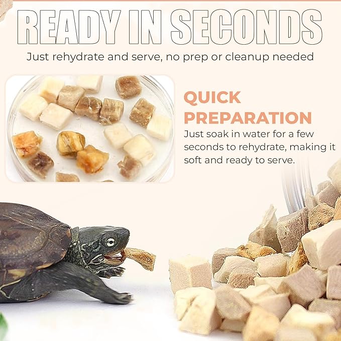 3 in 1 Meat Turtle Food - Chicken & Duck & Fish Meat Natural Freeze Dried Turtle Treats