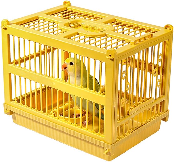 Bird Carrier Travel Cage - Handle Cage for Birds with Standing Perch - Multifunctional Parrot Carrier | for Parrot Parakeet Cockatiel Conure Finch Lovebird Cockatoo Travel Indoor Outdoor Walking