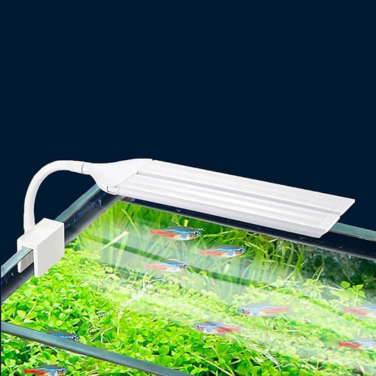 Led Aquarium Light Clip on Fish Tank Light Full Spectrum Plants Lights with Timer Auto On Off, 3 Colors Mode, 360° Adjustable 2 Light Bar, Aquarium Lamp Suitable for 20-75 Gal Fish Tank