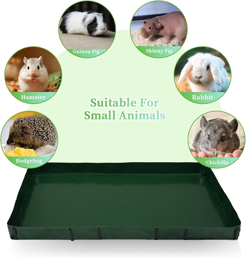 Guinea Pig Cage Liner, for 28"x42" Area Waterproof/Leakproof Base for Guinea Pig Cages. Reusable Bottom for Rabbits Hamsters Hedgehogs and Other Small Animals. Green