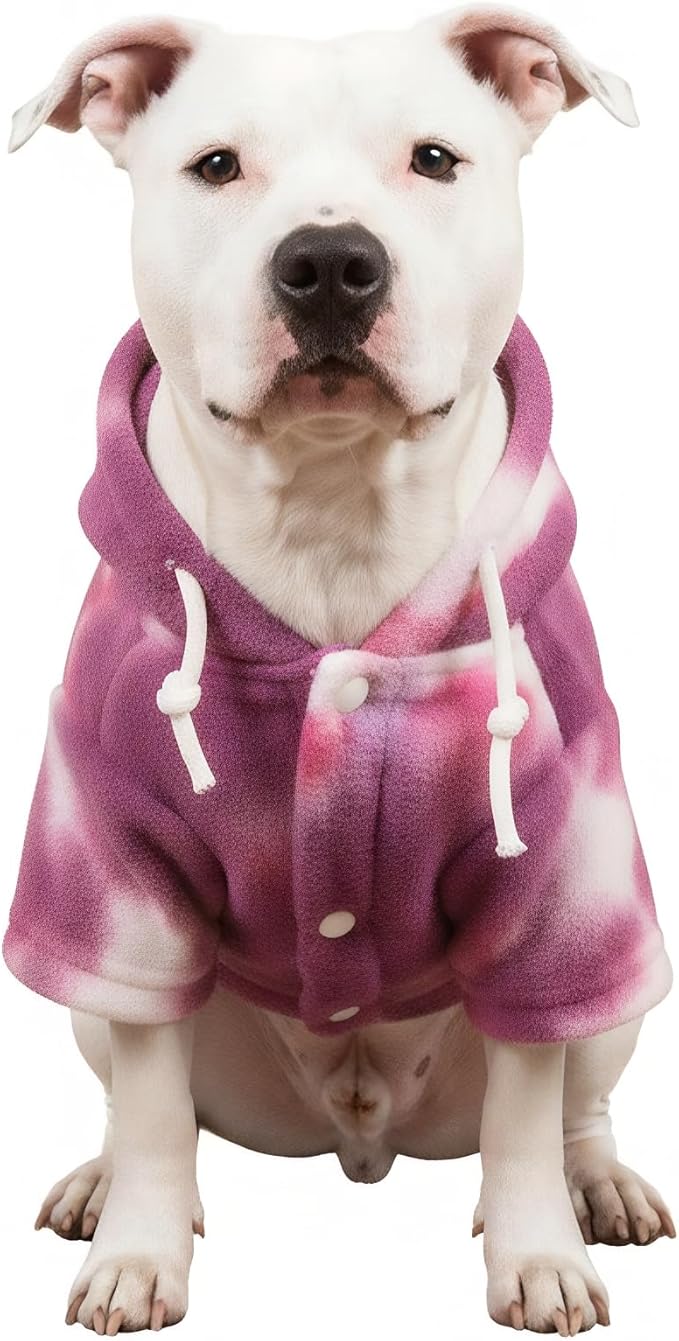 Mklhgty Tie Dye Dog Hoodie, Winter Coat for Small Dogs - Ultra-Soft Adjustable Warm Hood, Breathable Comfort Fabric for Daily Use