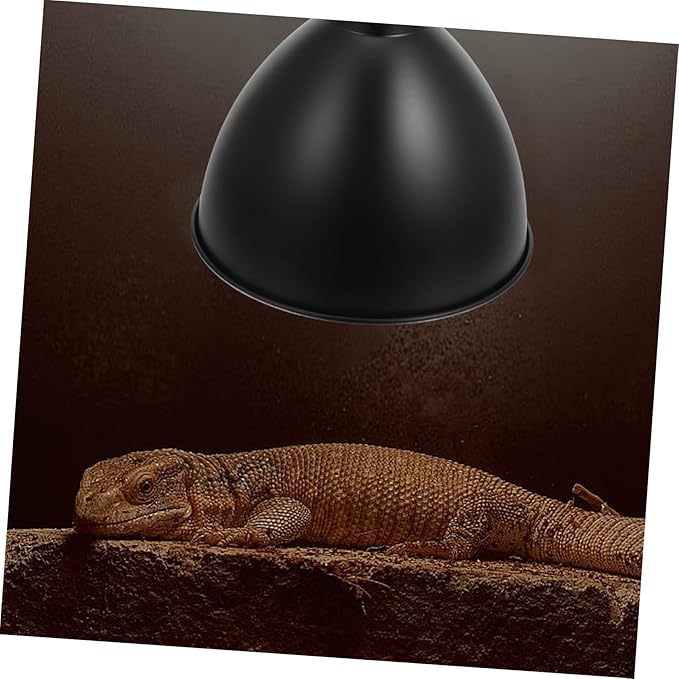Cabilock 1pc Reptile Lamp Dome Reflector Cover Heat Lamp Guard for Reptile Enclosure Easy Installation Optimal Light Direction for Lizards Snakes and Turtles