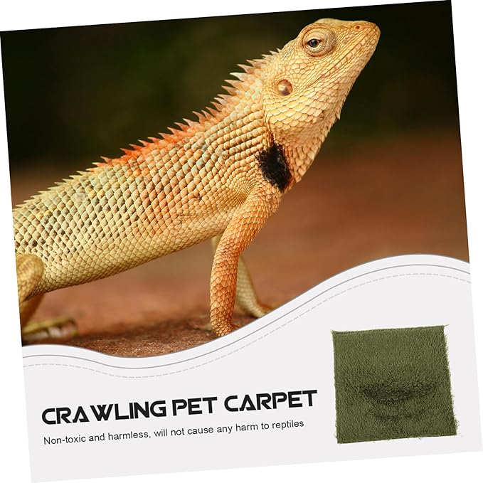 Milisten Wear-Resistant Reptile Carpet Fake Grass Mat for Terrariums Snake Bed Turtle Tank Tortoise Habitat Breathable Pet-Friendly