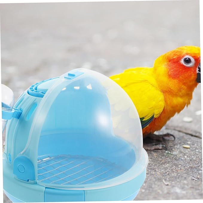 Generic Handheld Pet Parrot Travel Cage Lightweight Transparent Carrier with Breathable Design for Outdoor Use and Easy Cleaning Capsule with Galvanized Mesh Pad