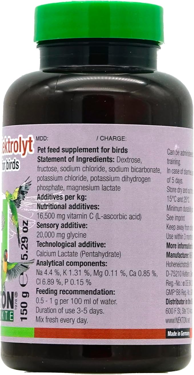 Nekton-Elektrolyt Hydration and Recovery Supplement for Birds 150g / 5.29oz