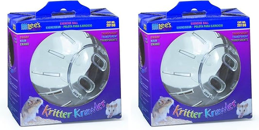 Lee's Kritter Krawler Mini Exercise Ball, 5-Inch, Plastic, Clear (Pack of 2)