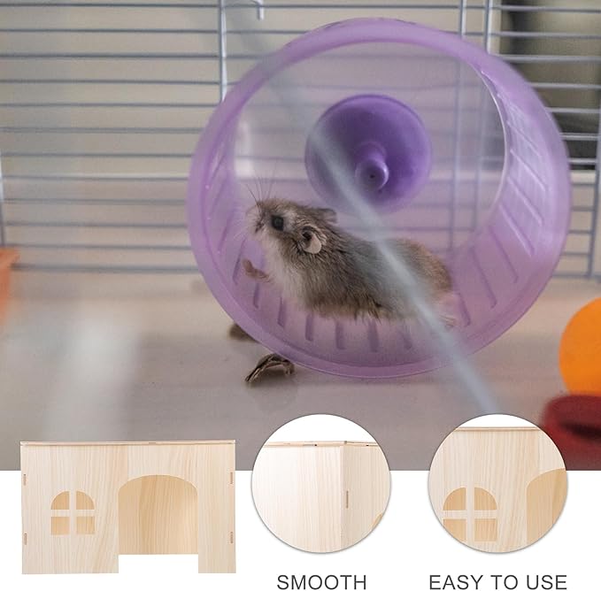LUOZZY Wooden Hamster Hideout House Small Animal Wooden Hut Habitat Guinea Pig Chinchilla Hideout Hamsters Bunny Sleeping Hiding House