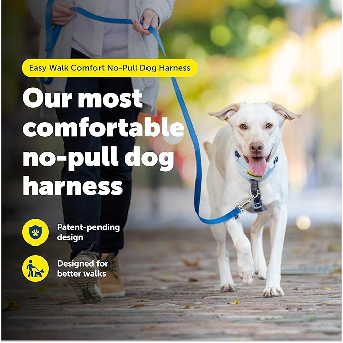 PetSafe Easy Walk Comfort No-Pull Dog Harness - Better Walk Training Harness - Full Body Padded Design - Durable Fabric - 5 Point Adjustable Fit - Everyday Leash Training - Blue - Large