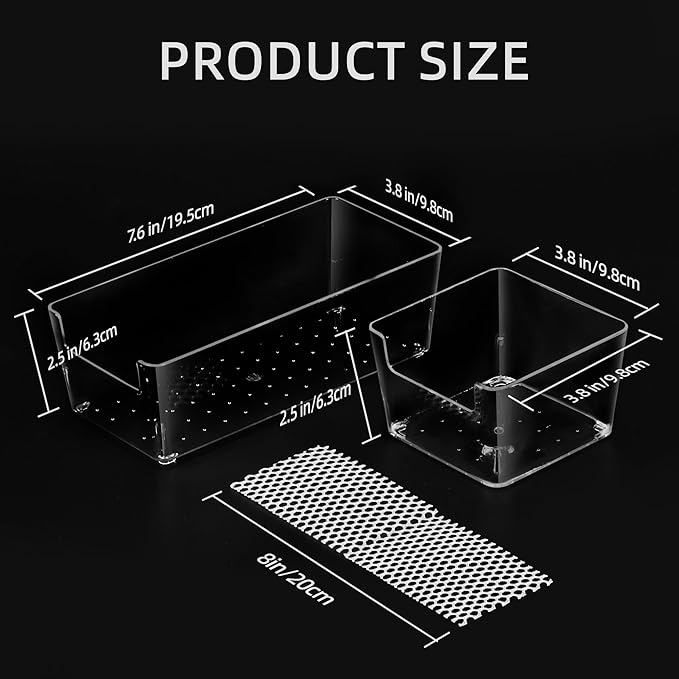 U0U 2 Pack Hermit Crab Water Tank with Climbing Ramps and Salt Water for Medium or Large Hermit Crab Habitat