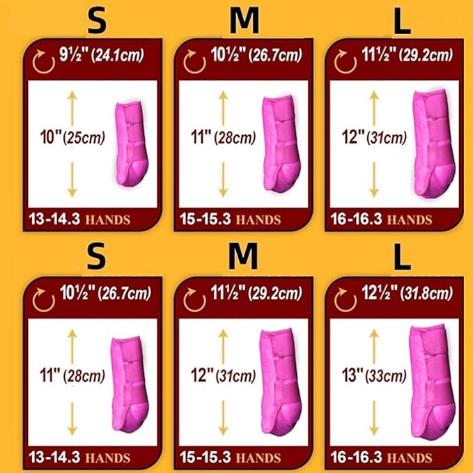 Generic 4Pcs Horse Boots Leg Protectors Adjustable Comfortable Neoprene Reusable Breathable Horse Protectors Equipment Set, Rose Pink, M