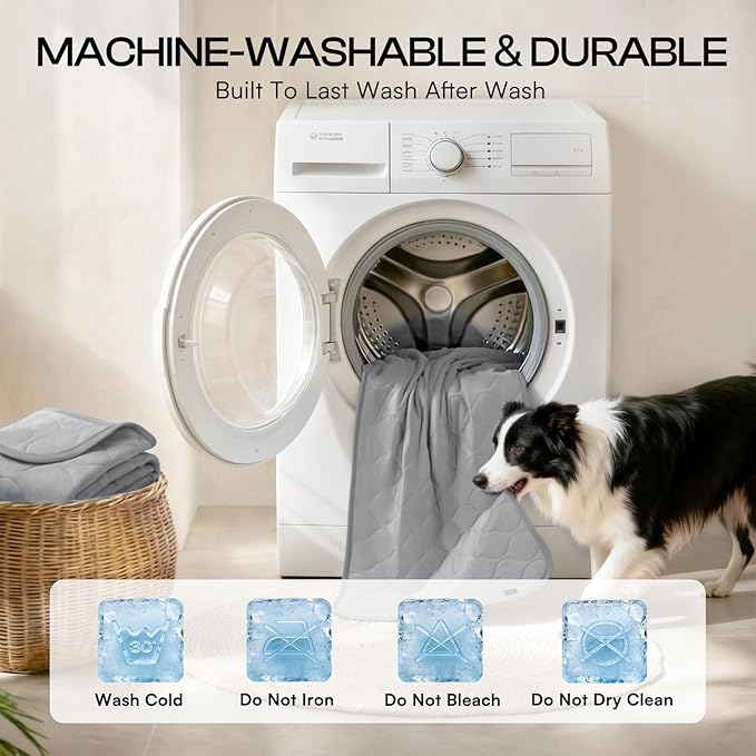 Luciphia Waterproof Cooling Mat for Dogs Couch Cover Q-MAX>0.5, Leakproof Pet Pad Non-Slip Throw Blanket for Cat Puppy Crate Bed Protector Outdoor (Cloud Grey, 60x80 inches)