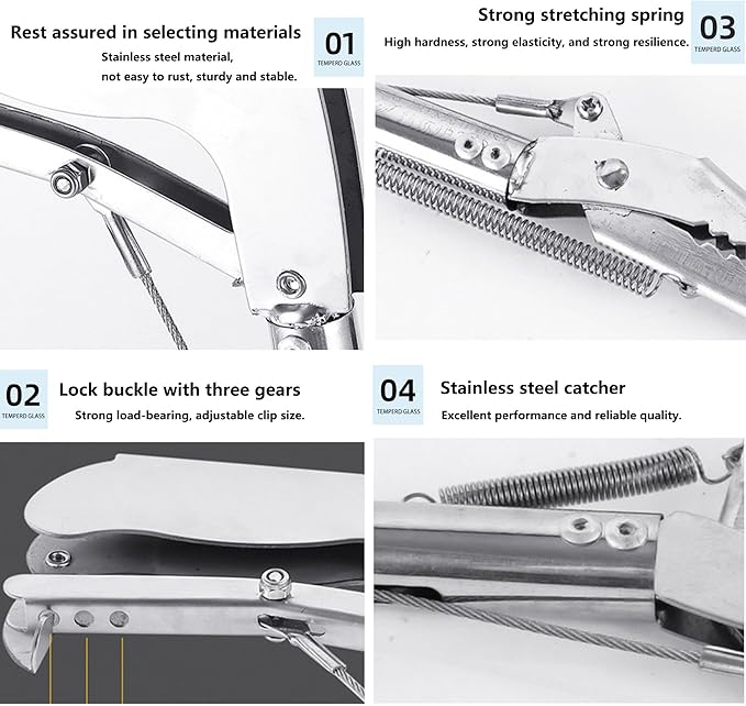 50"Snake Grabber Tool,Collapsible 3 Sections Snake Stick,Snake Tongs Only 17 in After Folding,Snake Stick Suitable for Many Scenarios，Snake Grabber Toolcan Also be Used as Reptile Tongs and Snake Hook