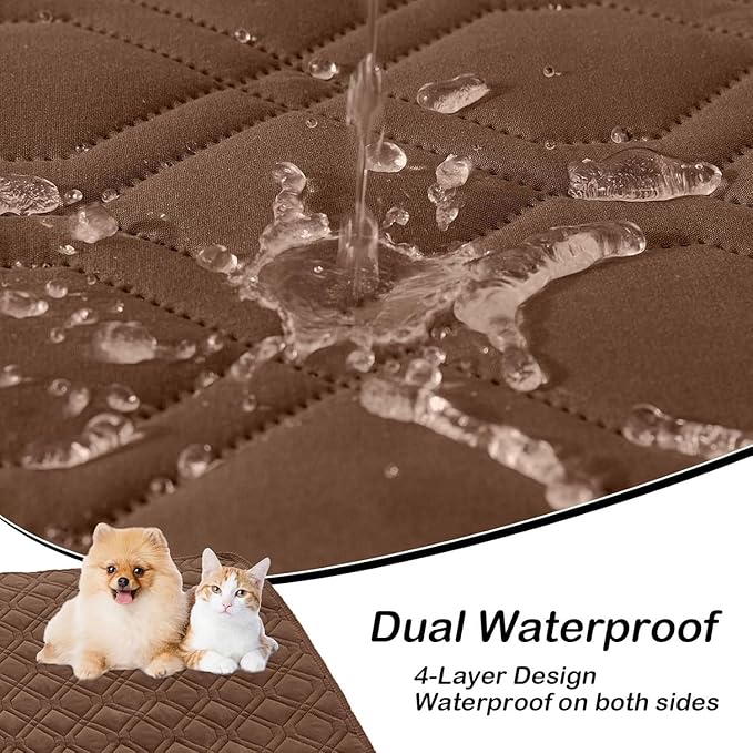 hyha Waterproof Dog Bed Blanket, Soft Pet Blankets, Waterproof Couch Cover for Dogs, Reversible Sofa Covers Washable for Furniture (40x80 Inch, Brown/Brown)