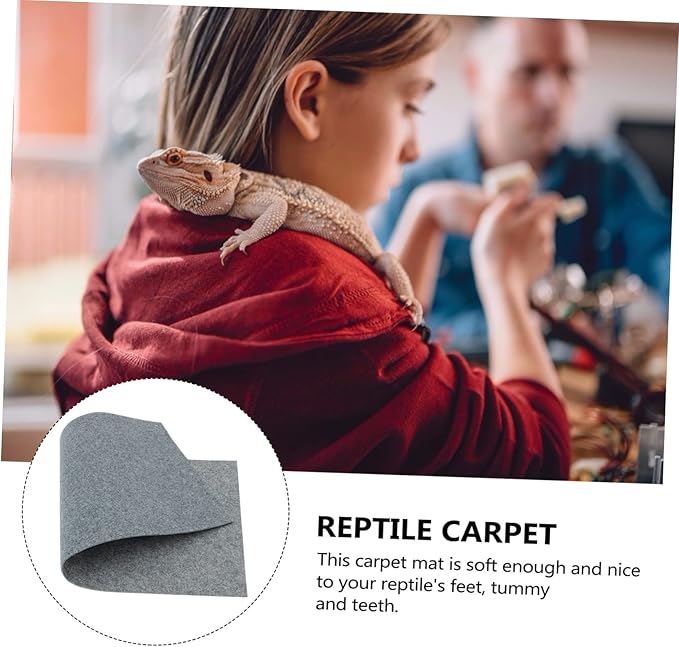 POPETPOP Beard Dragon Lizard Carpet Reptile Terrarium Liner Pet Bedding Substrate for Snakes Turtles and Lizards Absorbent Mat