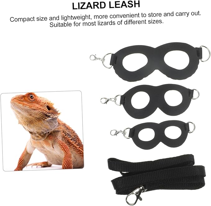 MERRYHAPY Lizard Leash and Adjustable Chest Strap Harness Set for Bearded Dragons Small Reptile Outdoor Walking Safety
