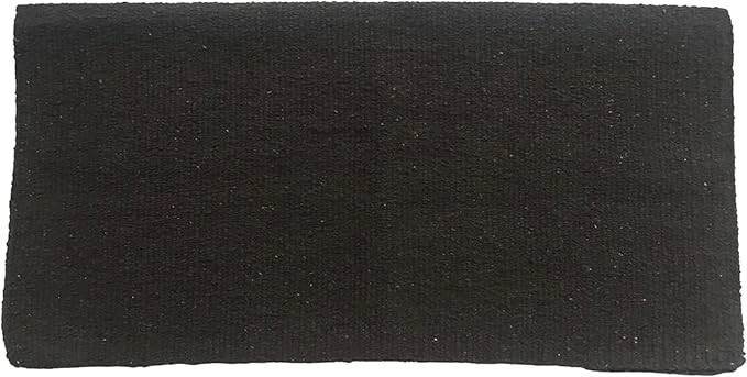 Majestic Ally Solid Color 34"x 36" Traditional Acrylic Saddle Blanket with Hemline Edges-3.7 lbs (Black)