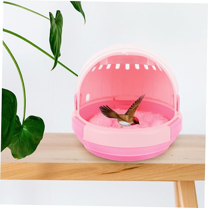 Toyvian 1Set Portable Parrot Travel Cage Carrier with Hand Held Design Outdoor Bird Nest for and Comfortable Pet Supply with Warm Pad for Travel and Hiking