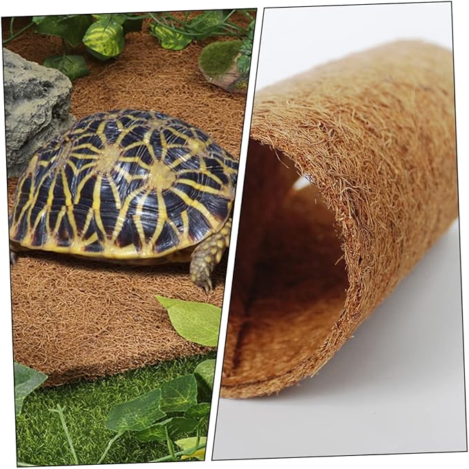 Sosoport Coconut Fiber Reptile Substrate Thermal Pad for Bearded Dragon Gecko Tank Accessory Reptile Terrarium Liner Pet Bedding