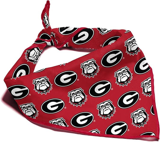 Georgia Bulldogs Officially Licensed Bandana for Dogs and Cats | Fits Pets Great Gift Idea | Easy-to-Tie (Small, 13")