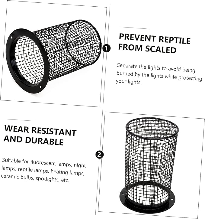 TEHAUX 1Pc Lampshade for Heating Round Scalding Cover for Climbing Boxes for Reptile Habitats Easy to Install with Four Screws Reptiles from Burns