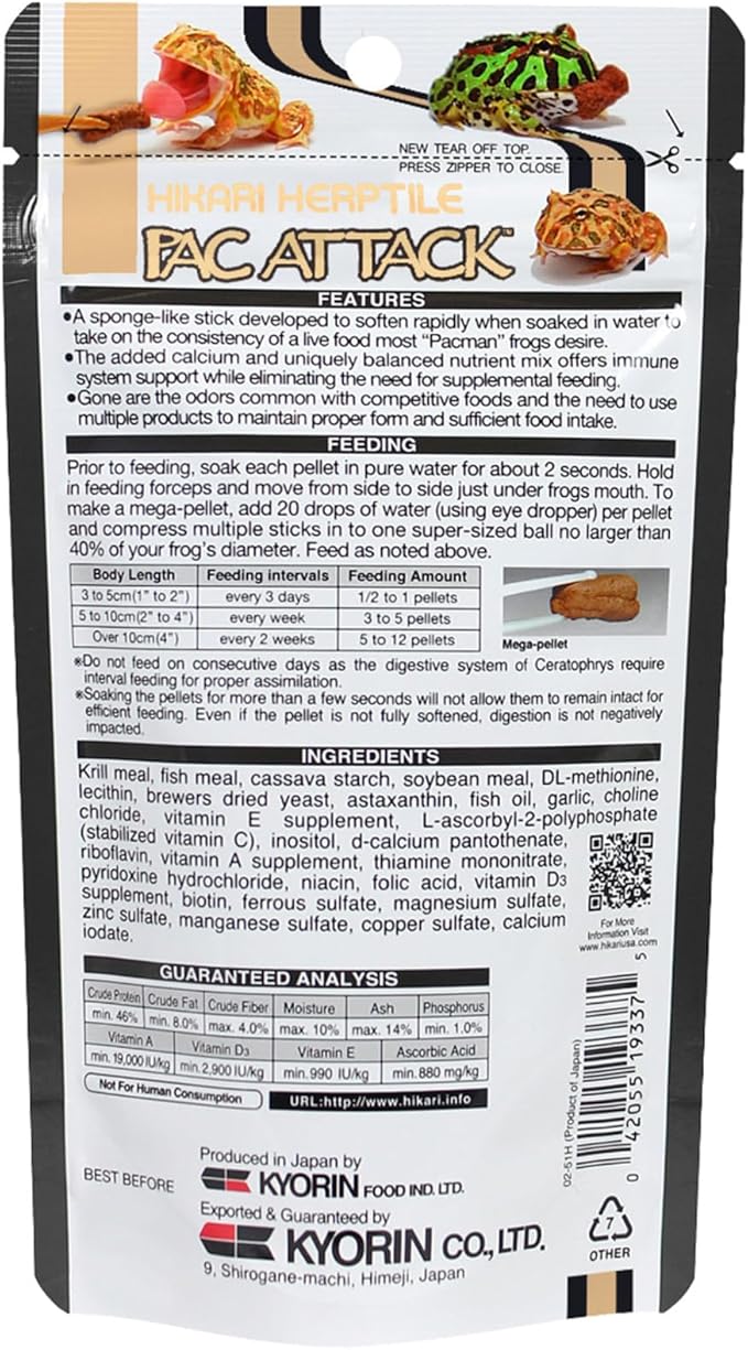 Hikari Pac Attack Food For Pacman Frogs, 1.41oz (40g)