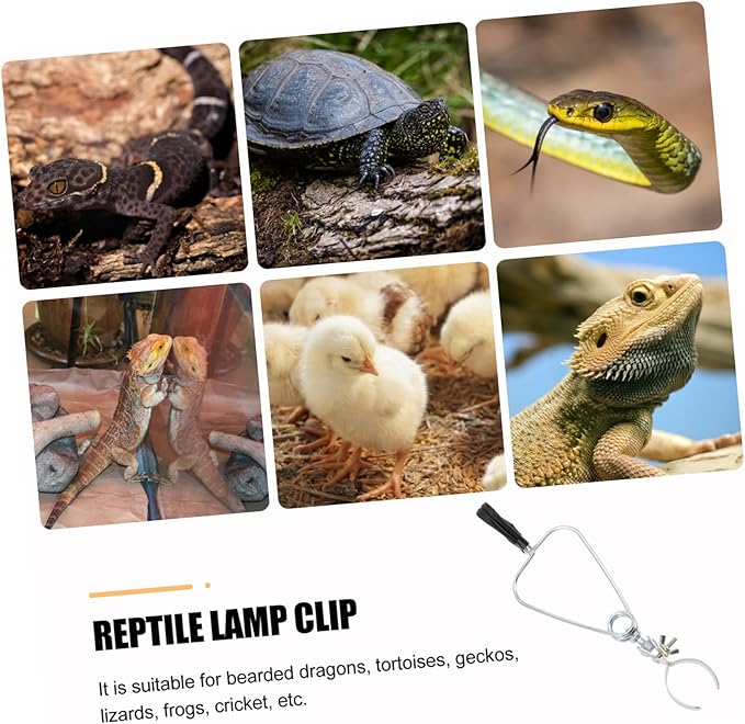 BESPORTBLE 2pcs Reptile Lamp Clip Fixture Aluminum Alloy Clamp for Secure Reptile Light for Terrarium and Aquarium Use Design for Stability