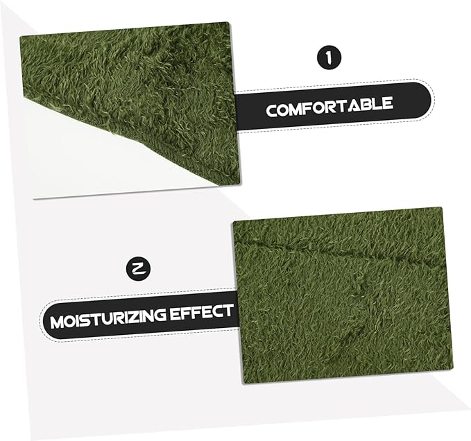 Milisten Wear-Resistant Reptile Carpet Fake Grass Mat for Terrariums Snake Bed Turtle Tank Tortoise Habitat Breathable Pet-Friendly