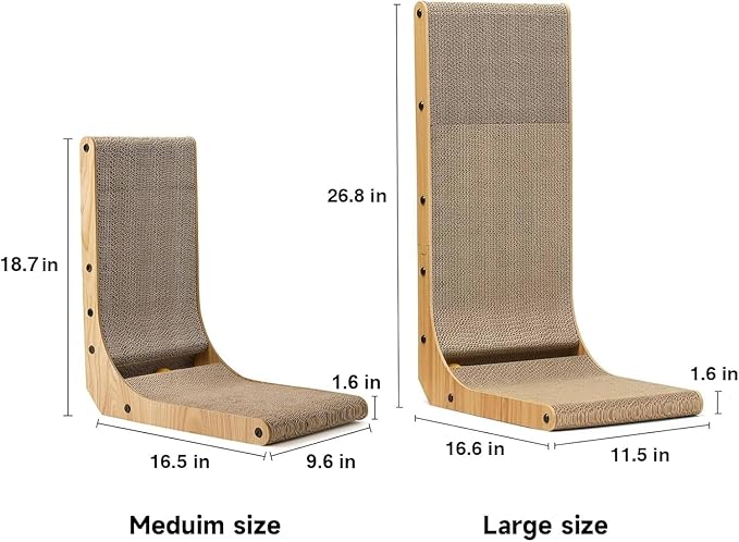 FUKUMARU Cat Scratcher, 18.7 Inch L Shaped Cat Scratch Pad Wall Mounted - Image 5