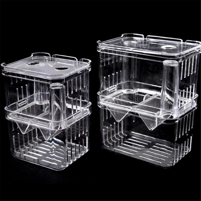 Fish Tabk Double Layer Clear Fish Farming Isolation Aquarium Planting Fish Tank Incubator Fish House Home Ecological Landscape Cool Fish Tank(Small)