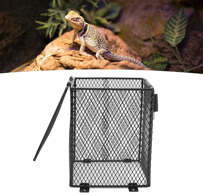 GLOGLOW Reptile, Anti Scald Heater Guard, Universal Fit for Most Reptiles, Easy Installation, Metal Construction (Height: Approx. 45mm/1.77in)