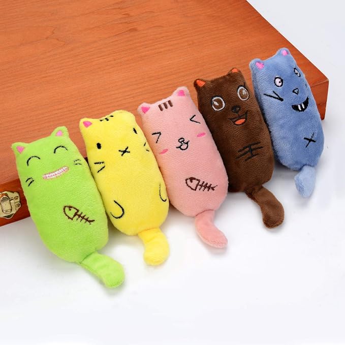 Legendog 5Pcs Catnip Toy, Cat Chew Toy Bite Resistant Catnip Toys for Cats,Catnip Filled Cartoon Mice Cat Teething Chew Toy (Multicolor1) - Image 6