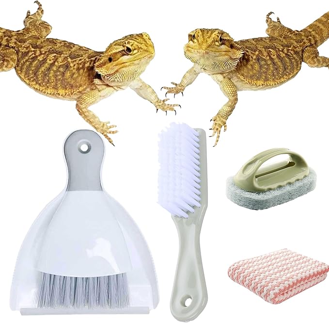 Generic Reptile Tank Cleaning Kit, Bearded Dragon & Lizard Accessories, Compact Glass Terrarium Cleaning Kit