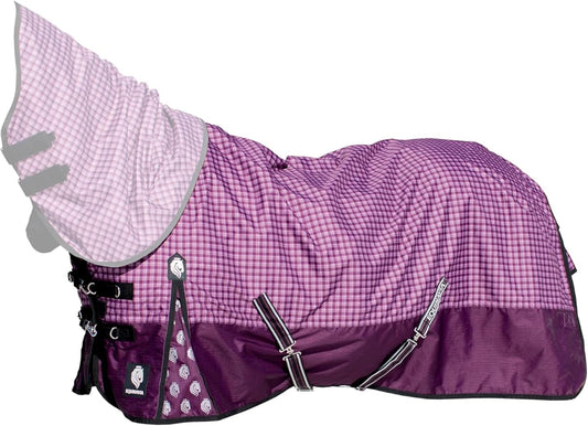 Equinavia Norse 200g Medium Weight Horse Blanket | Waterproof Winter Turnout - Black - 66 in - Plum Wine/Orchid Haze - 78 in